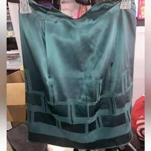Philosophy di Alberta Ferretti Silk Skirt Green Stunning Lines Pristine